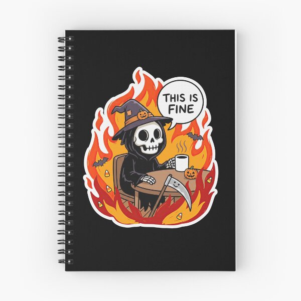 Item preview, Grim Reaper Sipping Coffee in Fire designed and sold by Flying Doggo.