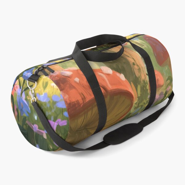 Item preview, A cheerful Garden Gnome tending magical flowers in a whimsical woodland village filled with giant mushrooms, Fantasy & Mythological Creatures designed and sold by CDC40.