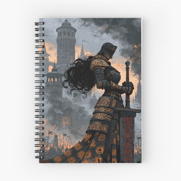 Item preview, Dark Fantasy Armored Knight with Greatsword Before Castle Towers designed and sold by The Grimforge.