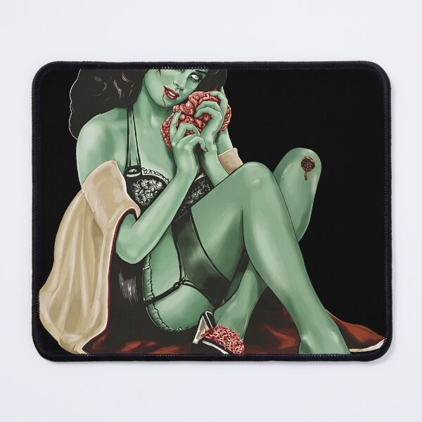 Item preview, Vintage Pin Up Zombie Girl Eating Brains Retro designed and sold by ZEtexaxe.