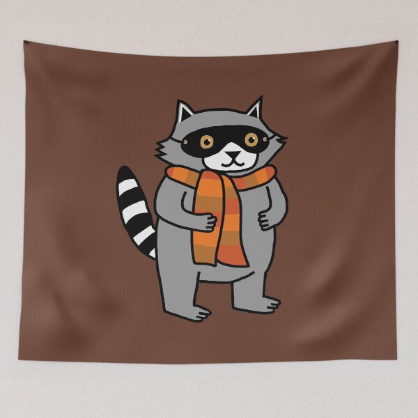 Item preview, Fall Season Raccoon Wearing Scarf designed and sold by ellenhenry.