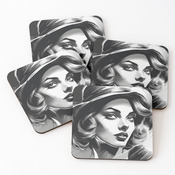 Item preview, Dramatic Woman Portrait – Black & White Expressionist Art designed and sold by LeonFun.