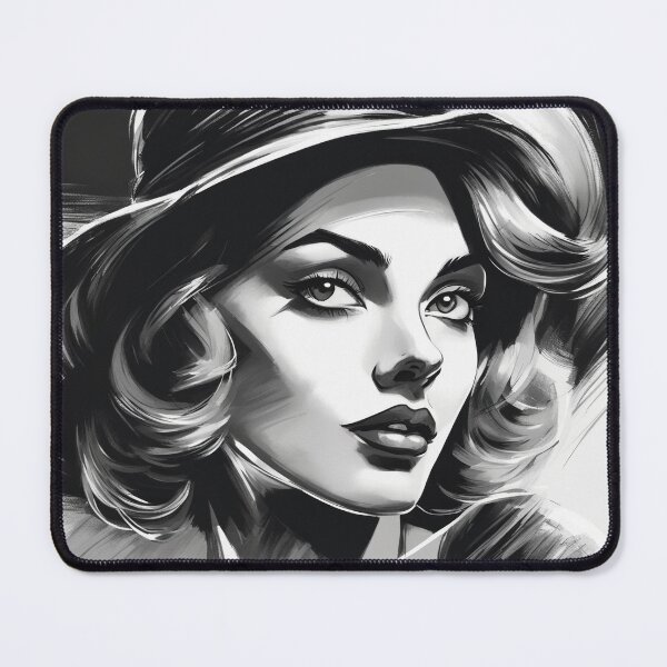 Item preview, Dramatic Woman Portrait – Black & White Expressionist Art designed and sold by LeonFun.