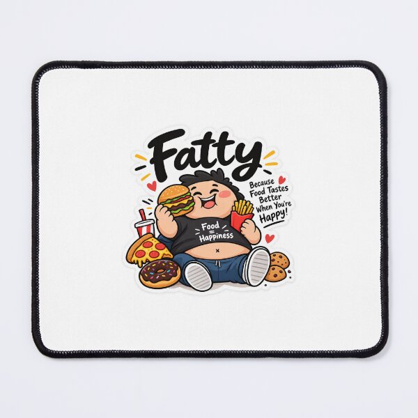 Item preview, Fatty – Funny Food Lover Sticker designed and sold by foodmady.