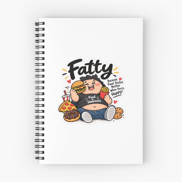 Item preview, Fatty – Funny Food Lover Sticker designed and sold by foodmady.