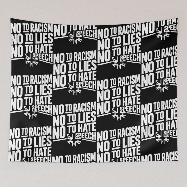 Item preview, No To Racism No To Lies No To Hate Speech UK Flag designed and sold by OddPopARt.