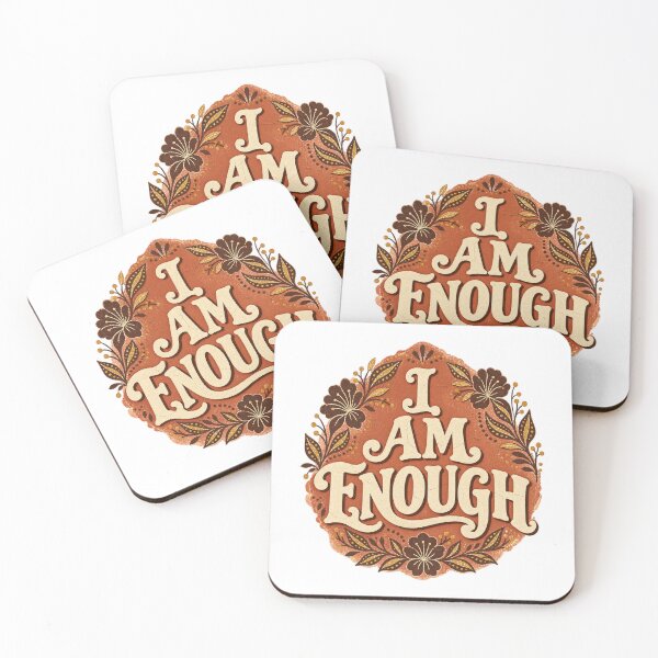 Item preview, I Am Enough Batik Floral Affirmation – Vintage Boho Self Love Design designed and sold by MG Aura.