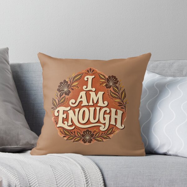 Item preview, I Am Enough Batik Floral Affirmation – Vintage Boho Self Love Design designed and sold by MG Aura.