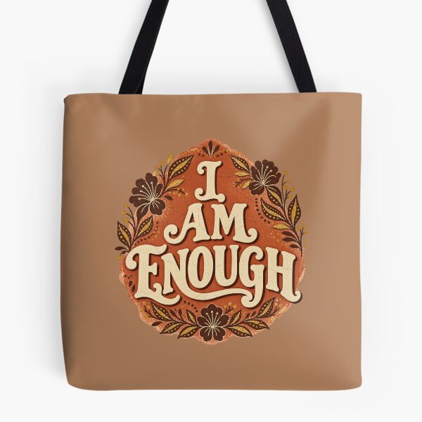 Item preview, I Am Enough Batik Floral Affirmation – Vintage Boho Self Love Design designed and sold by MG Aura.