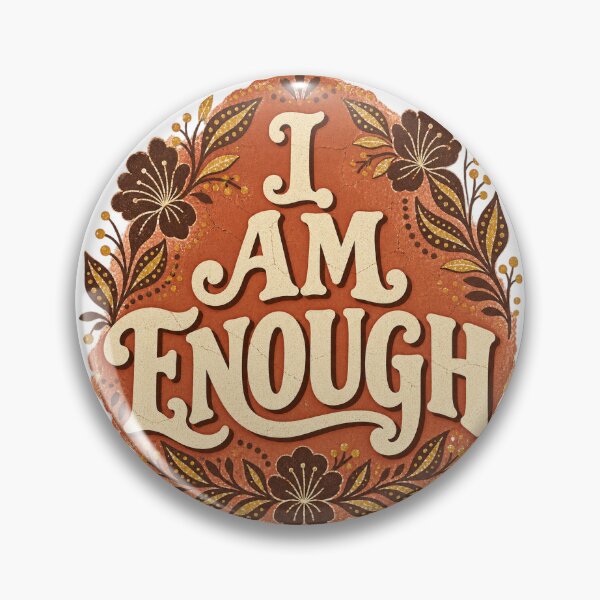 Item preview, I Am Enough Batik Floral Affirmation – Vintage Boho Self Love Design designed and sold by MG Aura.