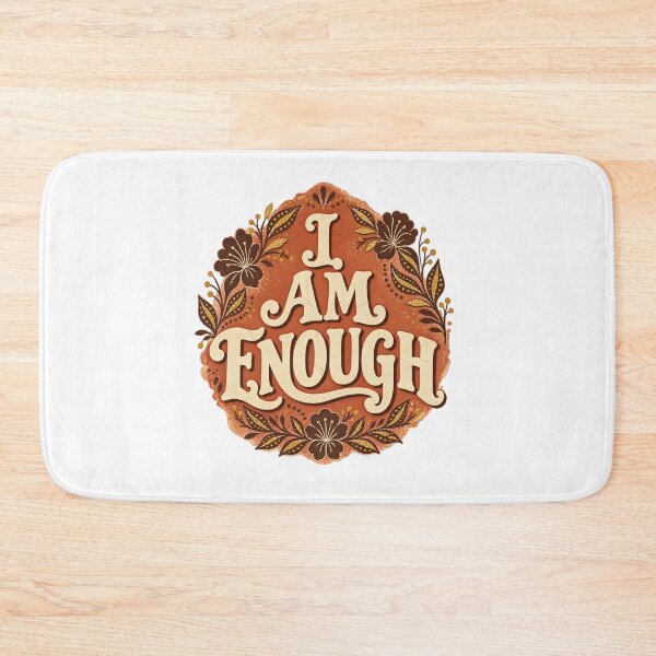 Item preview, I Am Enough Batik Floral Affirmation – Vintage Boho Self Love Design designed and sold by MG Aura.