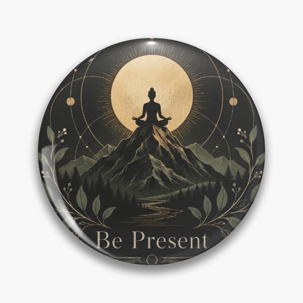 Item preview, Be Present | Mountain Meditation Silhouette | Minimal Spiritual Art designed and sold by A Light Worker.