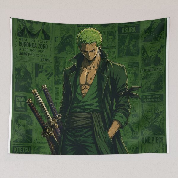 Item preview, Zoro | Green Haired Three Sword Warrior – Dark Samurai Anime Aesthetic designed and sold by Dyan4.
