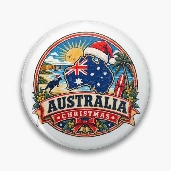 Item preview, Australia Christmas Shirt – Retro Flag Santa Hat Holiday Badge Design designed and sold by Globalcitytees.