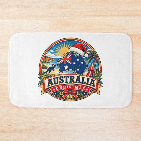 Item preview, Australia Christmas Shirt – Retro Flag Santa Hat Holiday Badge Design designed and sold by Globalcitytees.
