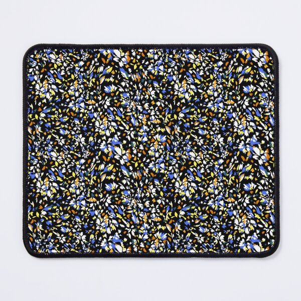 Item preview, Midnight Floral Mosaic Pattern - Blue, Orange and White designed and sold by EK EXCLUSIVE.