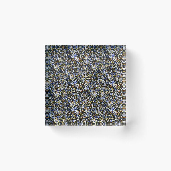 Item preview, Midnight Floral Mosaic Pattern - Blue, Orange and White designed and sold by EK EXCLUSIVE.