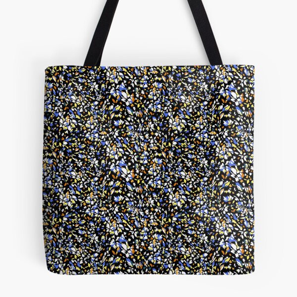 Item preview, Midnight Floral Mosaic Pattern - Blue, Orange and White designed and sold by EK EXCLUSIVE.