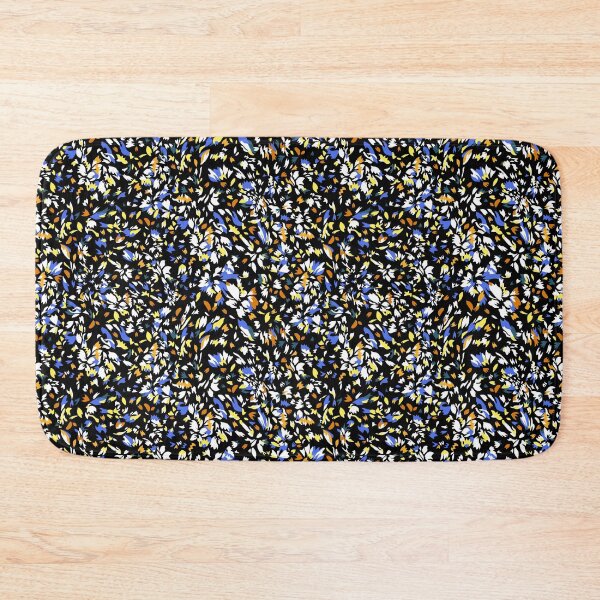 Item preview, Midnight Floral Mosaic Pattern - Blue, Orange and White designed and sold by EK EXCLUSIVE.