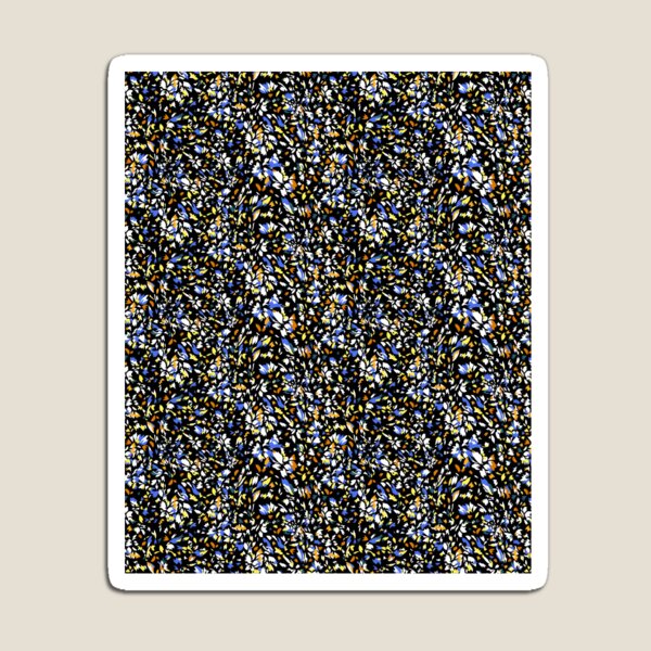 Item preview, Midnight Floral Mosaic Pattern - Blue, Orange and White designed and sold by EK EXCLUSIVE.