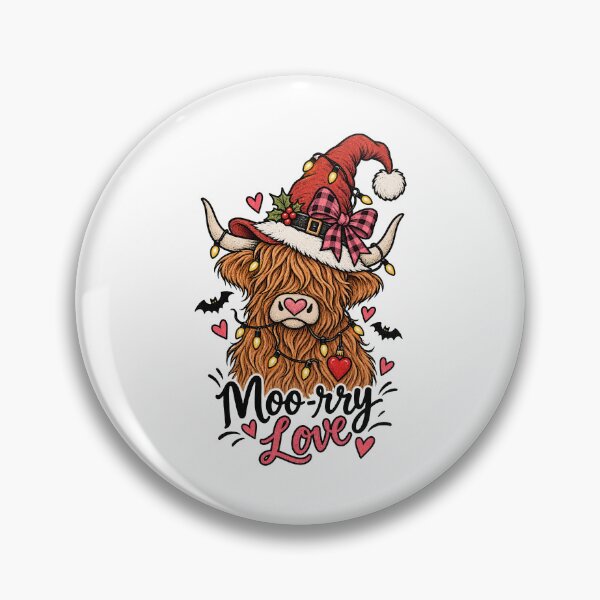 Item preview, Moo-Rry Love Highland Cow Christmas designed and sold by tollaru.