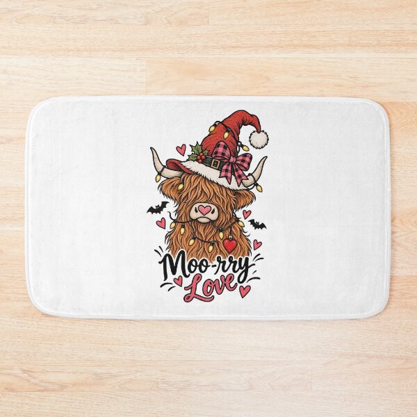 Item preview, Moo-Rry Love Highland Cow Christmas designed and sold by tollaru.