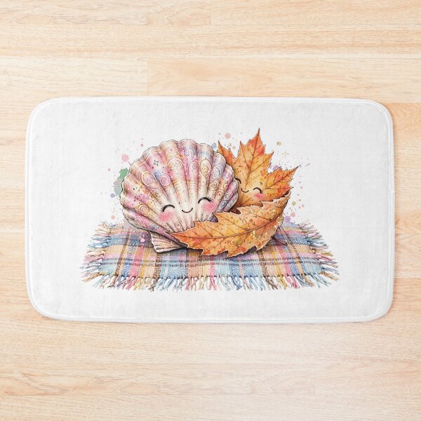 Item preview, Cute Seashell Hugging Fall Leaf designed and sold by m-y-A-I-A-R-T-.
