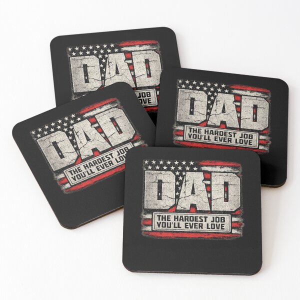 Item preview, Dad The Hardest Job You'll Ever Love Patriotic Vintage Father Design designed and sold by luffyShop1.