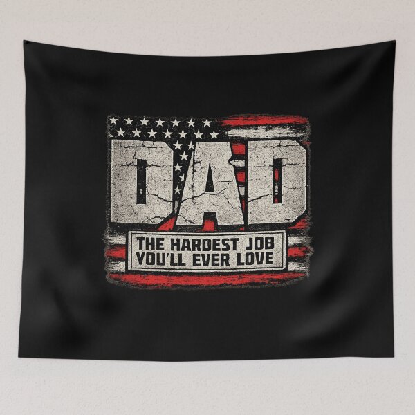 Item preview, Dad The Hardest Job You'll Ever Love Patriotic Vintage Father Design designed and sold by luffyShop1.