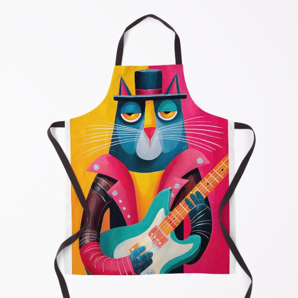 Item preview, Cool Cat Playing Guitar in Bold Colors and Style designed and sold by Artessie.