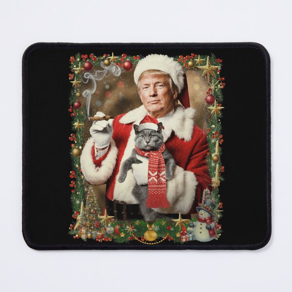 Artikelvorschau, Lustige Donald Trump Weihnachtsmann Katze Zigarre Hässliche Weihnachten entworfen und verkauft von schoolofbullies.