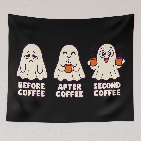 Item preview, Ghost Coffee Stages Before After Second Coffee designed and sold by Foxglow Studio.