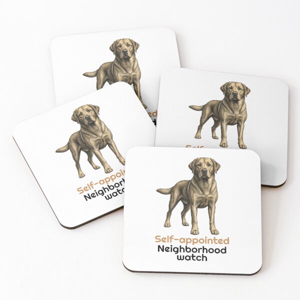 Item preview, Funny Labrador Neighborhood Watch Quote designed and sold by bluesquidink.