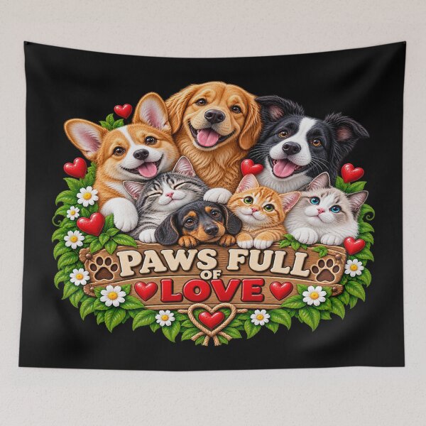 Item preview, Paws Full of Love – Cute Cats and Dogs designed and sold by TroviTutto.