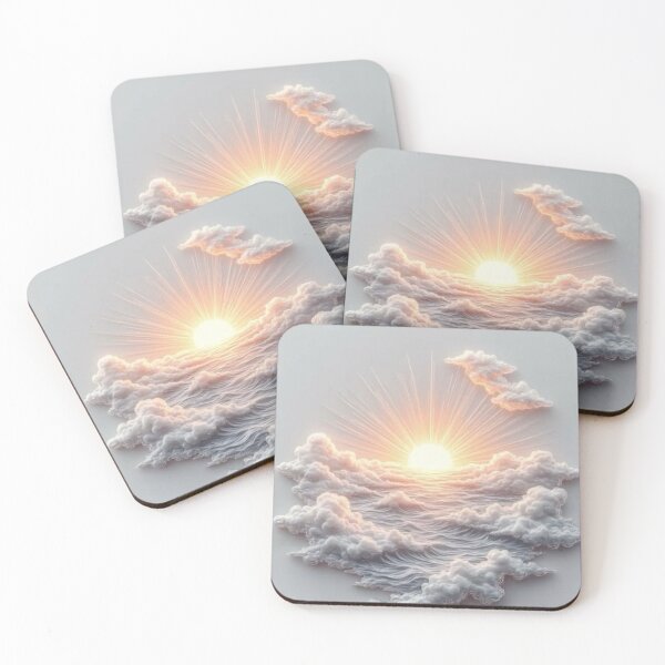 Item preview, Glowing Sunrise Clouds — Minimalist Soft Fluffy Cloudburst Art designed and sold by LYAN-STORE.