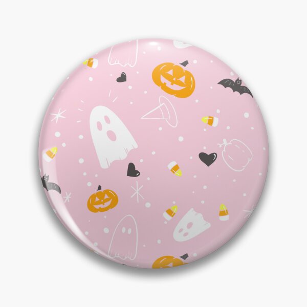 Item preview, Cute Pastel Pink Halloween Ghost Pattern designed and sold by Flora-and-Fable.