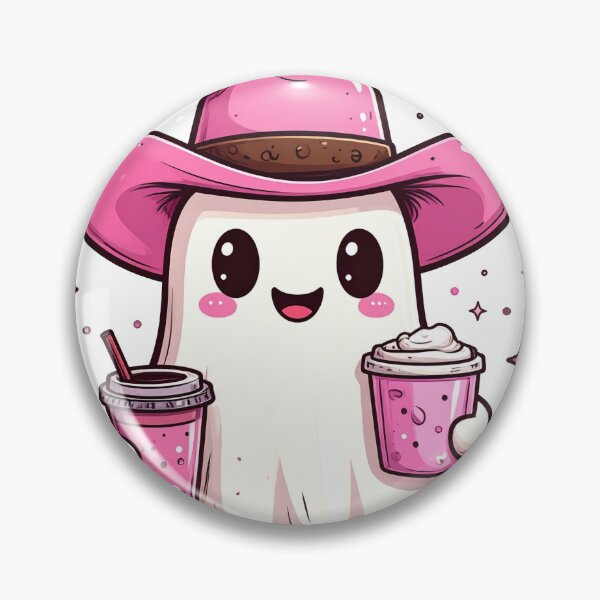 Item preview, cute cowboy ghost drinking boba tea designed and sold by Artlustic.