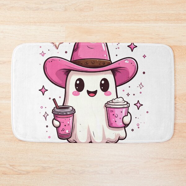 Item preview, cute cowboy ghost drinking boba tea designed and sold by Artlustic.