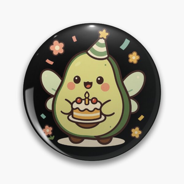 Item preview, Cute Kawaii Birthday Avocado – Happy Party Cake Character designed and sold by HoneyBlizz.