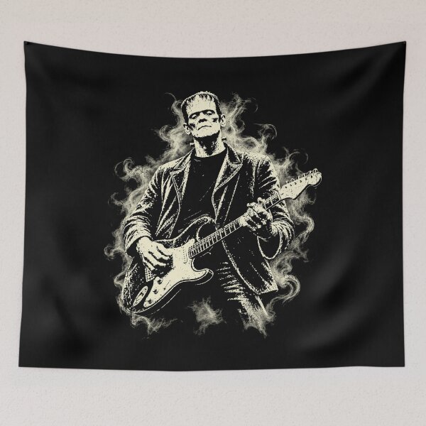 Item preview, Vintage Frankenstein Playing Guitar Halloween Frankenstein designed and sold by Ortigzitoun.