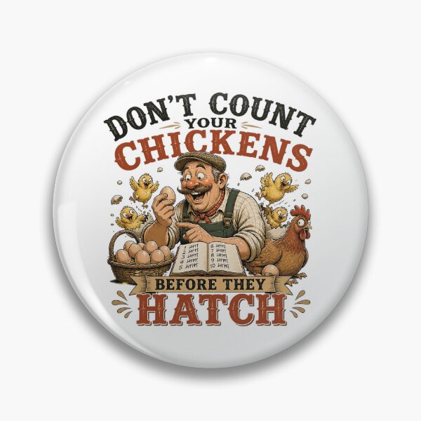 Item preview, Don't Count Your Chickens Before They Hatch Funny Farmer Vector Design - Cute T-Shirt Graphic designed and sold by Nubian Style.