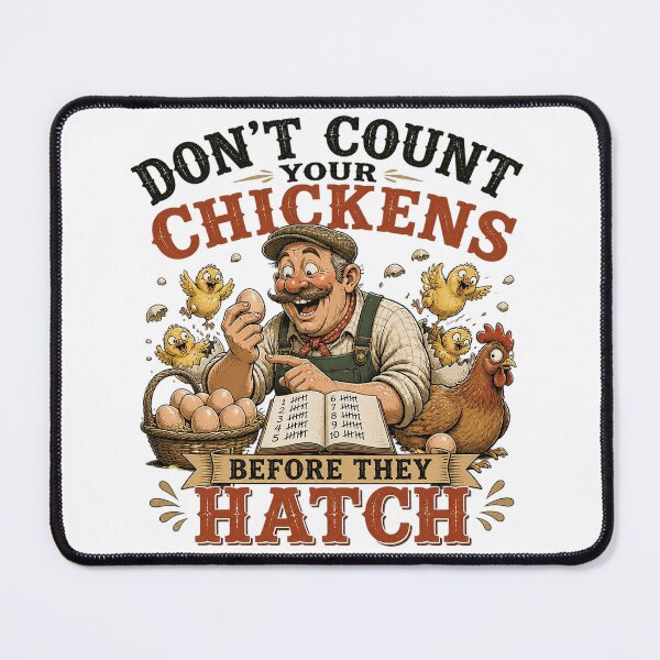 Item preview, Don't Count Your Chickens Before They Hatch Funny Farmer Vector Design - Cute T-Shirt Graphic designed and sold by Nubian Style.