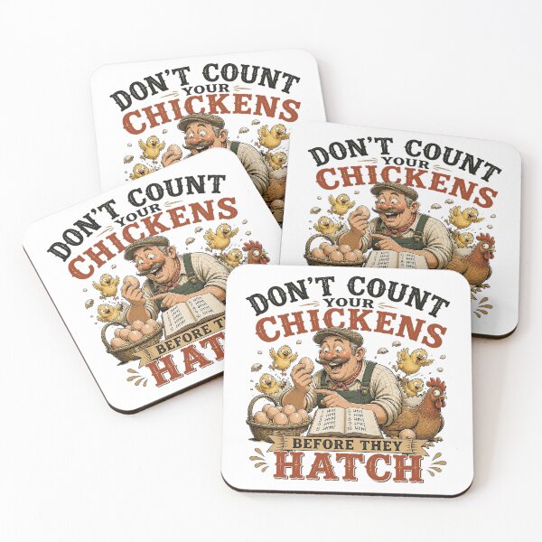 Item preview, Don't Count Your Chickens Before They Hatch Funny Farmer Vector Design - Cute T-Shirt Graphic designed and sold by Nubian Style.
