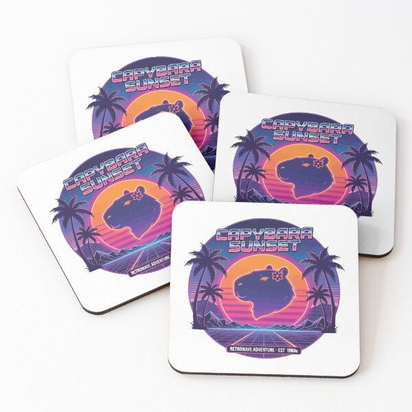Item preview, Okay I Pull Up Retro Capybara Sunset Tropical designed and sold by Arc2020.