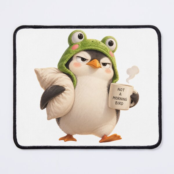 Item preview, Grumpy Penguin Not a Morning Bird designed and sold by Sunisa_BW.