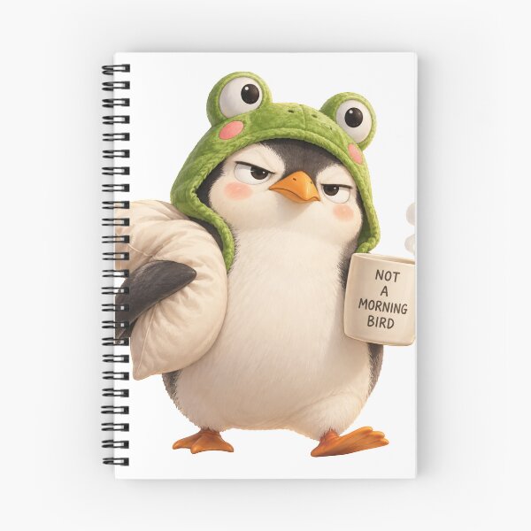 Item preview, Grumpy Penguin Not a Morning Bird designed and sold by Sunisa_BW.