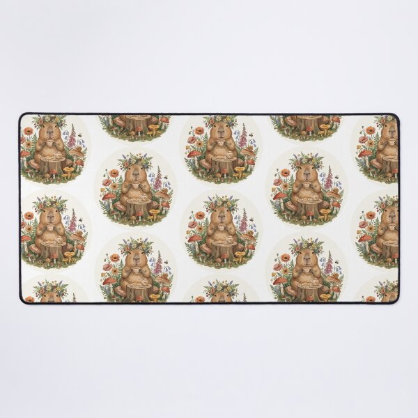 Item preview, Cottagecore Capybara Drinking Tea Cute Aesthetic Art designed and sold by Arc2020.