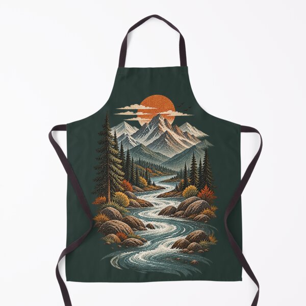 Item preview, Mountain River Wilderness Vintage Outdoor Landscape designed and sold by BROHLine Studio.