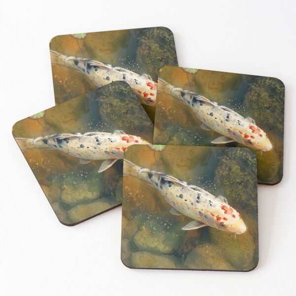 Item preview, Bekko Koi in Paris Pond — Watercolor Aquatic Art  designed and sold by M.ALK.Watercolor.