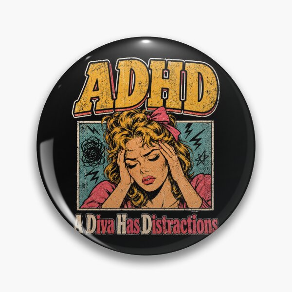 Item preview, ADHD A Diva Has Distractions Retro designed and sold by schoolofbullies.